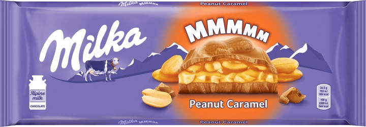 Шоколад Milka Peanut Caramel (c карамеллю і арахісом) Швейцарія 276г