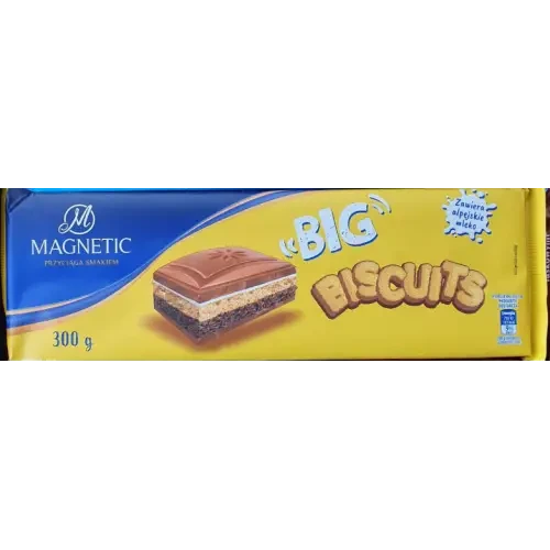Шоколад із бісквітним печивом Magnetic Big Biscuits 300г Польща