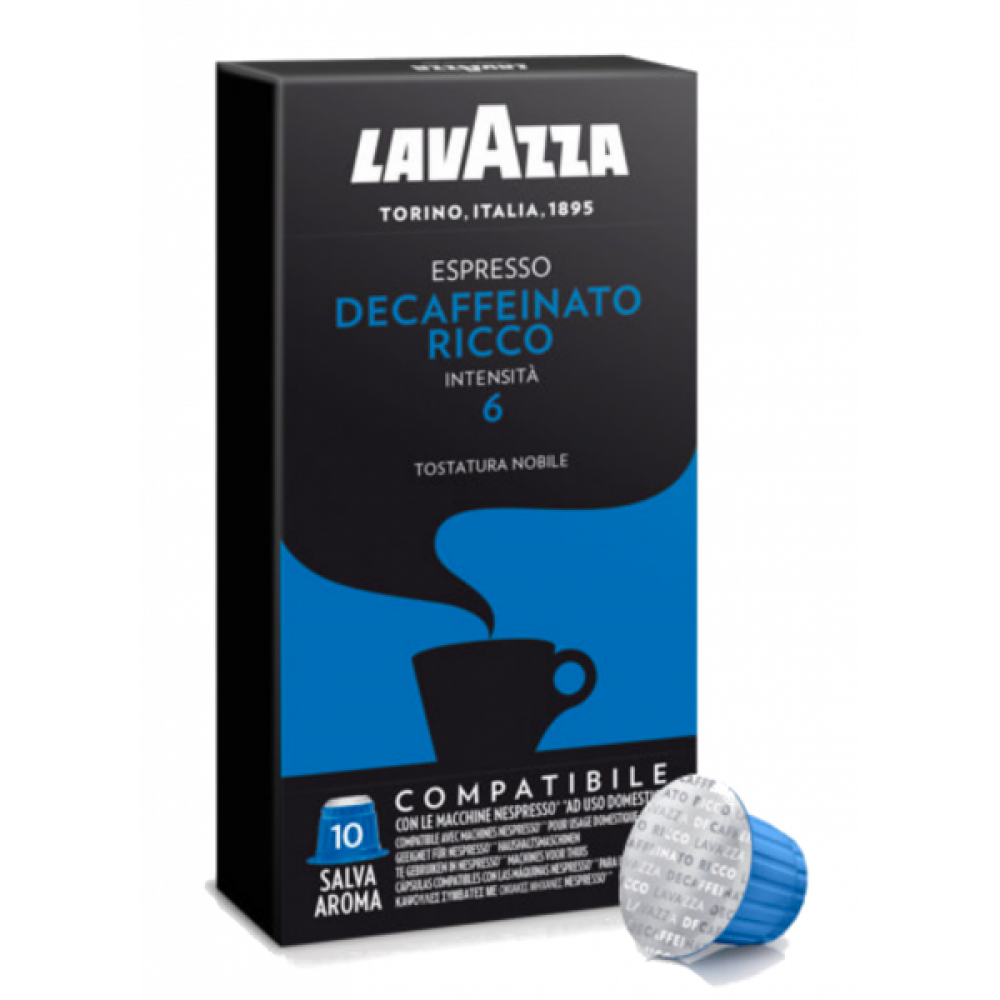 Кава в капсулах Lavazza Espresso Decaffeinato Ricco №6 Intensity (10 шт) 50г Італія