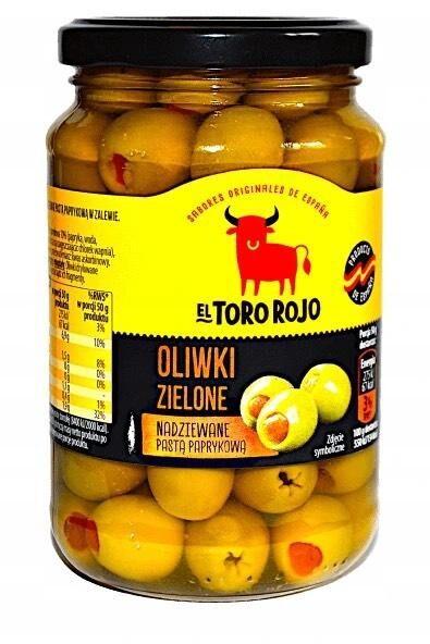 Оливки зелені з паприкою без кісточки El Toro Rojo Oliwki Zielone 340 г Польща