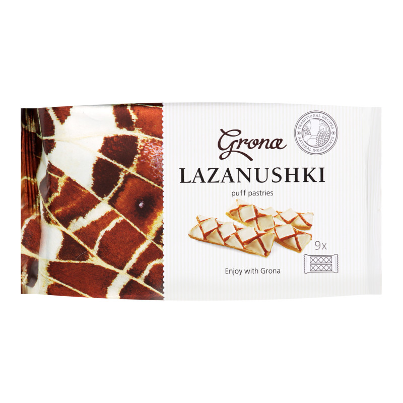 Печиво листкове Лазанушки ТМ Grona Lazanushki (9*17.8г) 160г Україна