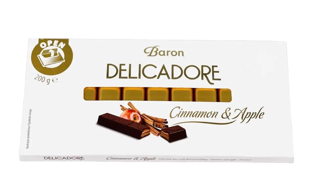 Шоколад чорний Яблуко з Корицею Baron Delicadore Cinnamon & Apple 200 г Польща