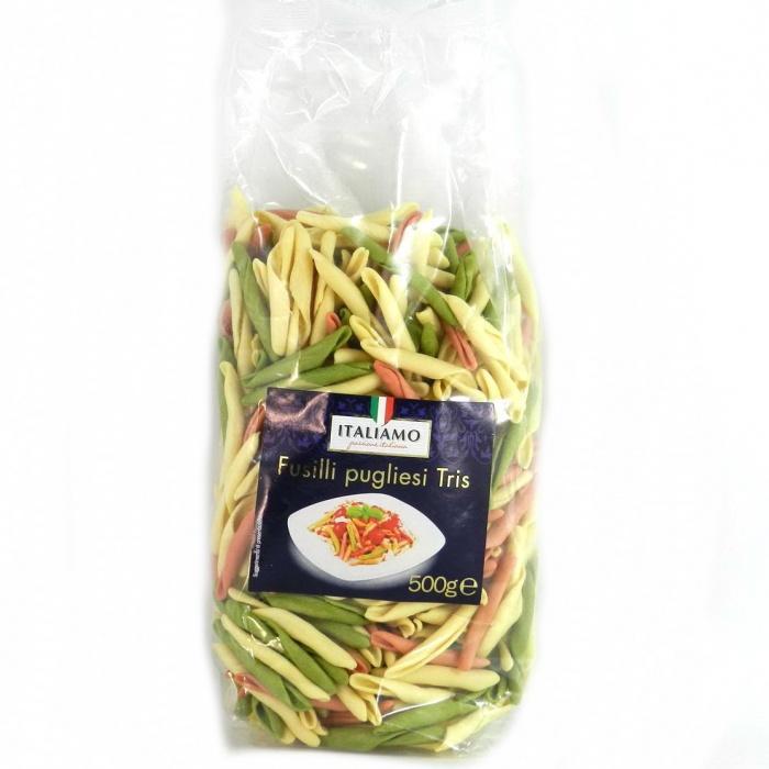 Макаронні вироби Фусиллі з томатом та шпинатом ITALIAMO Fusilli pugliesi Tris 500г Італія