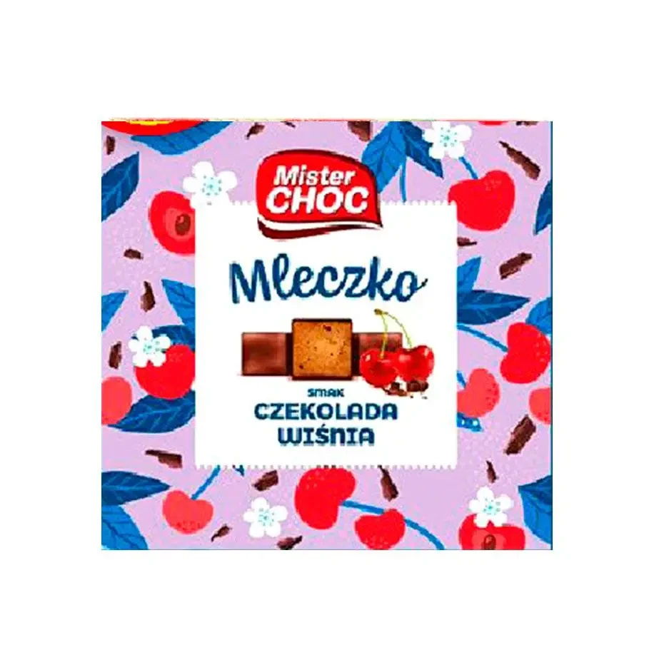 Цукерки Пташине молоко з Шоколадно-Вишневим смаком MISTER CHOC Mleczko czekolada wisnia 380г Німеччина