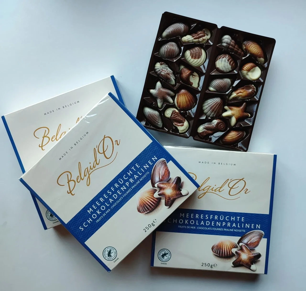 Цукерки праліне Морські мушлі Made in Belgium Belgid'Or 250г Бельгія