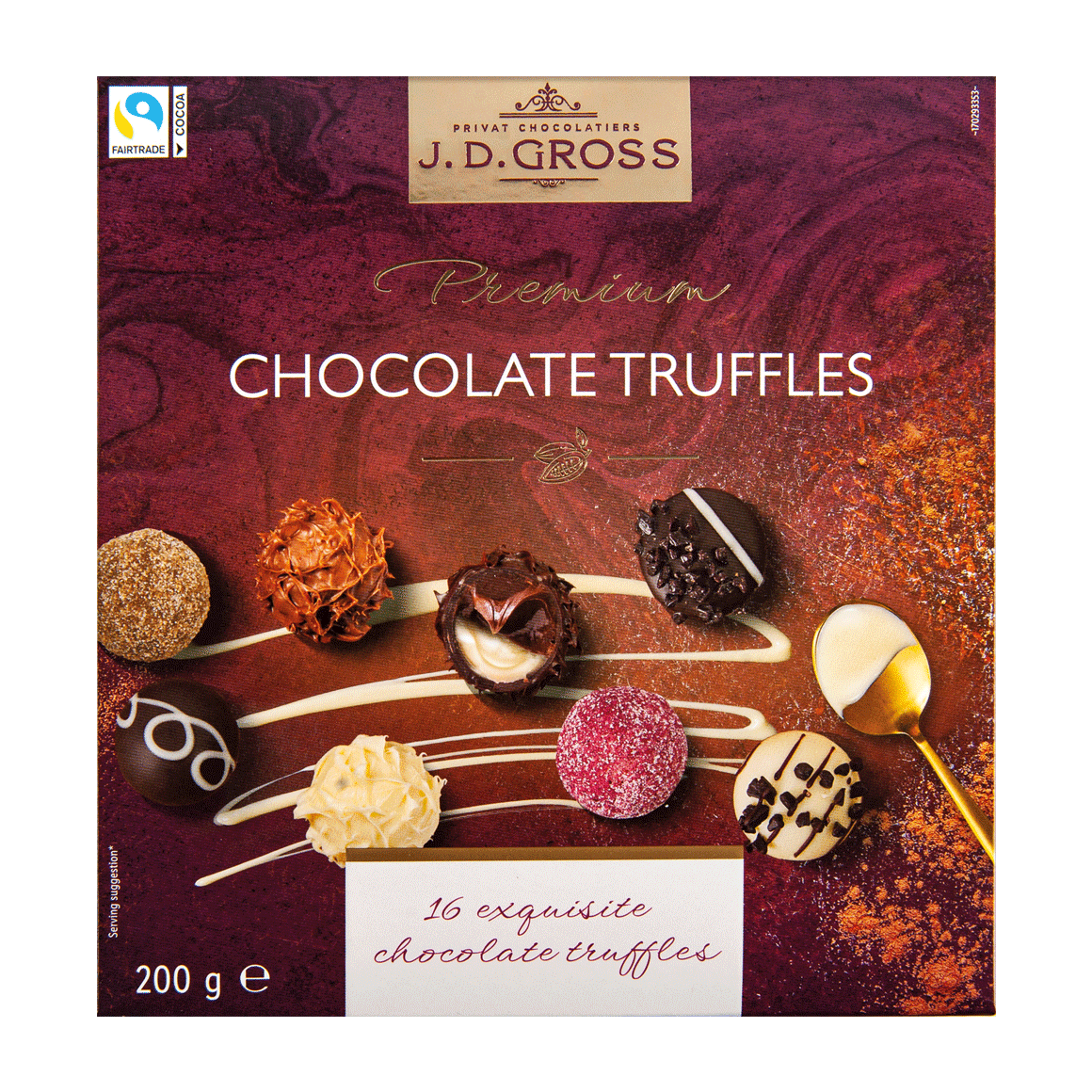 Цукерки праліне трюфель J.D.Gross Premium Chocolate Truffles 200 г Польща