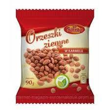 Арахіс смажений у карамелі Salino Orzeszki ziemne w karamelu 90г Польща