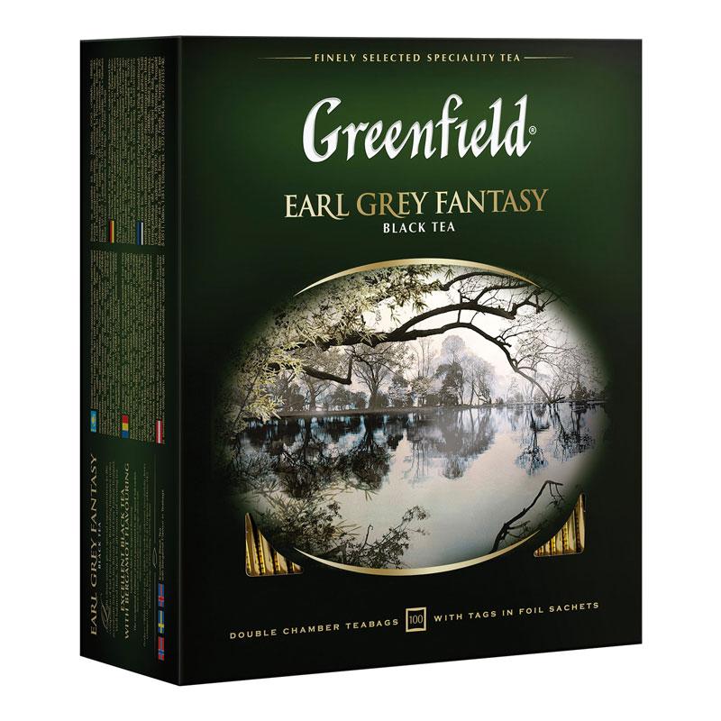 Чай чорний листовий байховий з бергамотом Greenfield "Earl Grey Fantasy" (50пакетиків х 2г) 100г