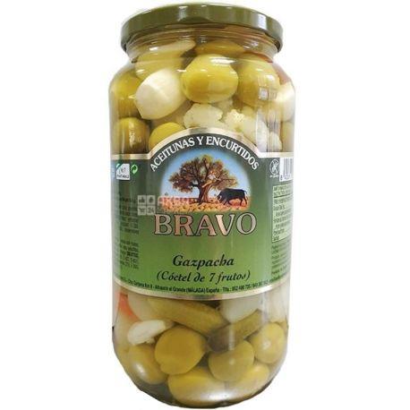 Оливки-коктейль Гаспача 7 овочів Bravo Aceitunas y encurtidos Gazpacha Coctel 7 frutos 1000г Іспанія