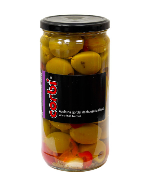 Оливки Гігант з кісточкою Corbi Aceituna gordal sabor anchoa 700 г Іспанія