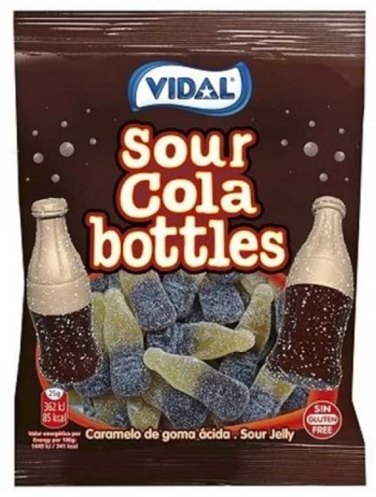 Желейні цукерки Пляшка Коли кисла Без глютена ТМ VIDAL 100г Іспанія