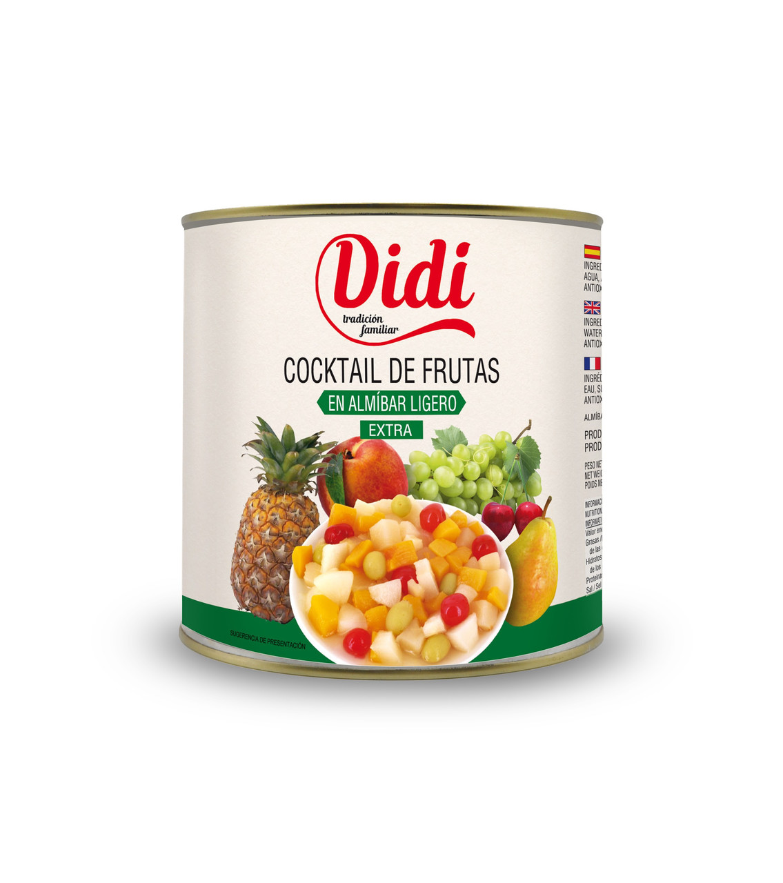 Фруктовий коктейль у легкому сиропі БЕЗ ГЛЮТЕНА DiDi Cocktail de Frutas 840 г Іспанія