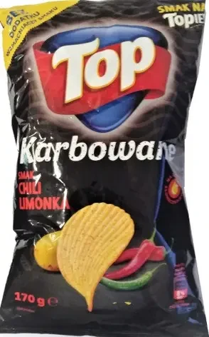 Чіпси хвилясті зі смаком чілі та лайму TOP karbowane Smak Chili Limonka 170г Польща