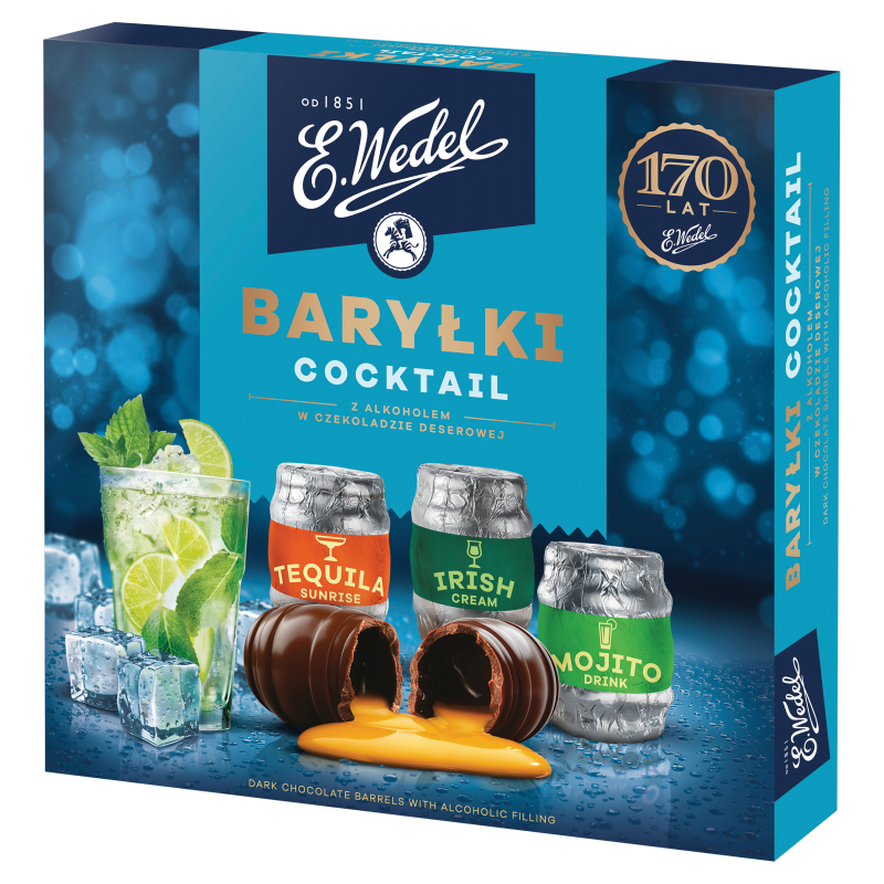 Шоколадні цукерки Бочки з котелями E.Wedel Barylki Cocktail 200 г Польща
