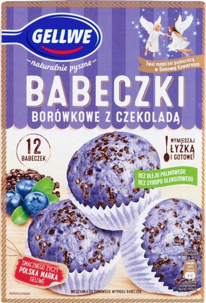 Суміш для чорничних кексів із шоколадом Gellwe Babeczki Borowkowe z czekolada 290 г Польща