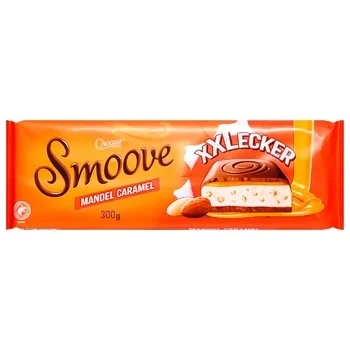 Молочний шоколад зі шматочками мигдалю та карамельною нугою Choceur Smoove Mandel Caramel 300г Німеччина