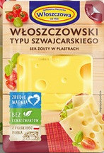 Сыр в пластинках Wloszczowa typu szwajcarskiego без консервантов 400г  Польша