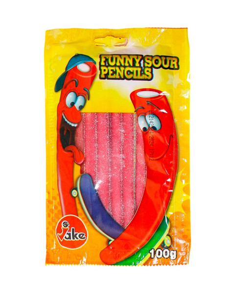 Желейні цукерки Кислий Забавний Олівець Jake Funny Sour Pencils 100г Іспанія