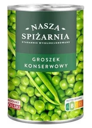 Зелений горошок консервований Nasza Spizarnia Groszek Konserwowy 400г Польща