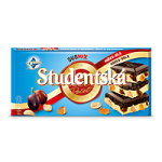 Шоколад чорно-білий Studentska з родзинками і арахісом Чехія 180г