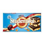 Шоколад чорно-білий Studentska з родзинками і арахісом Чехія 180г