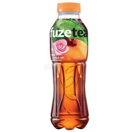 Холодний чорний чай зі смаком троянди та персика 0.5л ПЕТ