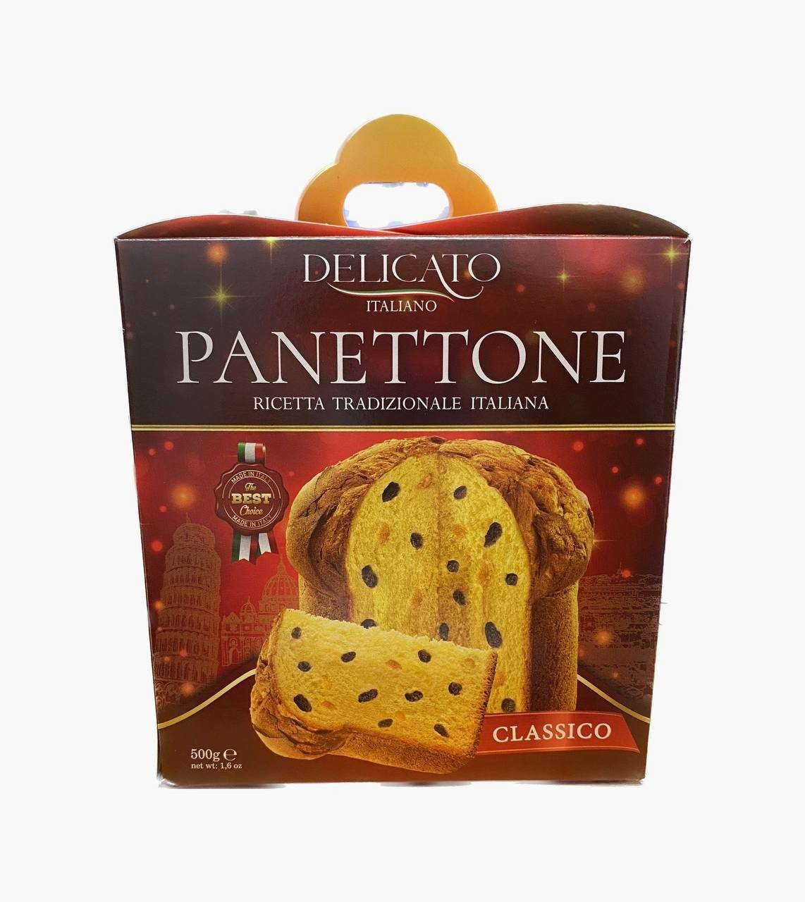 Панеттон класичний з родзинками та цукатами Delicato PANETTONE Classico 800г Італія