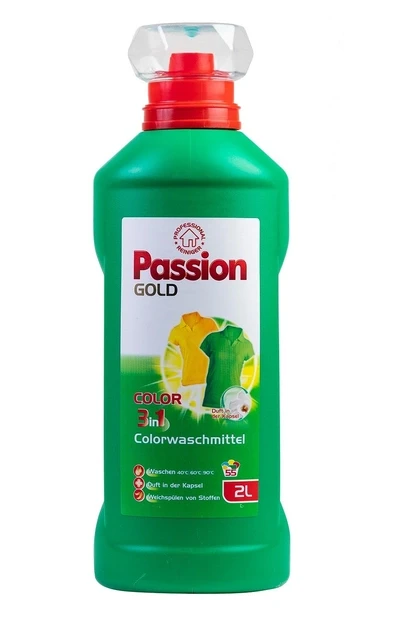 Гель для прання кольорових тканин 3 в 1 Passion Gold Color 2л Німеччина