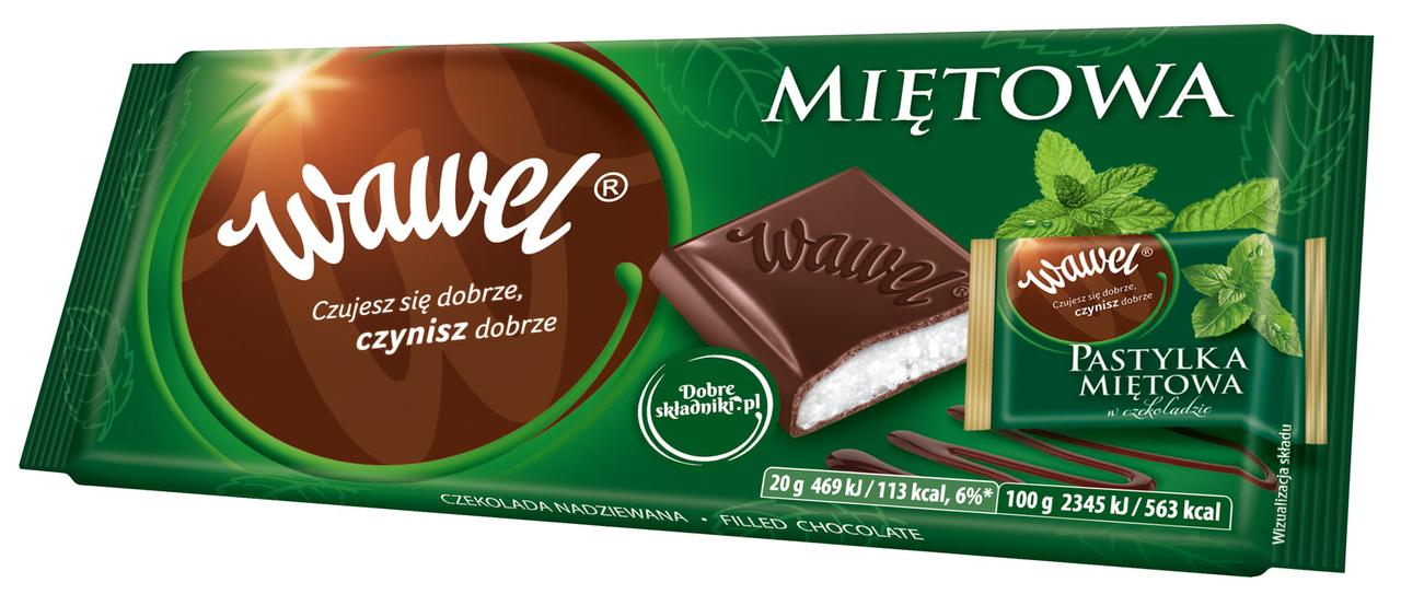Шоколад із м'ятною начинкою Wawel Mietowa 100 г Польща