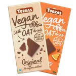 Шоколад чорний з екстрактом вівса БЕЗ ГЛЮТЕНУ БЕЗ ЦУКРУ Torras Vegan Original 100г Іспанія