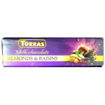 Шоколад молочний із мигдалем і родзинками БЕЗ ГЛЮТЕНА Torras Almonds&Raisins 300 г Іспанія