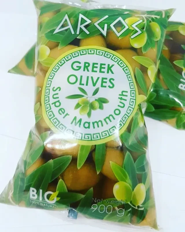 Оливки зелені Argos Greek Olives Super Mammouth Bio 100% Natural 900/505г Греція