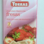 Шоколад без цукру та без глютену Torras білий зі шматочками полуниці Іспанія 75 г