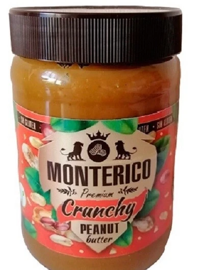 Арахісова паста без глютену Monterico Crunchy 500г Іспанія