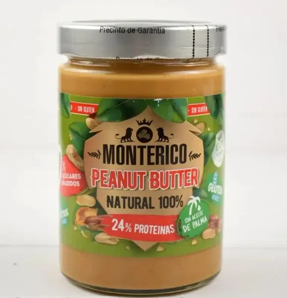 Арахісова паста натуральна без цукру, глютену і пальмової олії Monterico 100% Natural 500г Іспанія