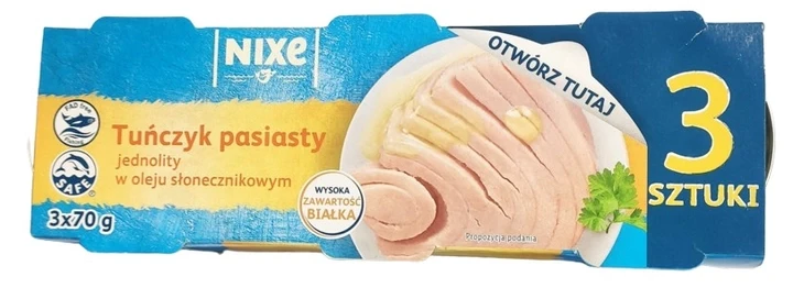 Тунець у соняшниковій олії Nixe Tunczyk jednolity 3x70г Німеччина