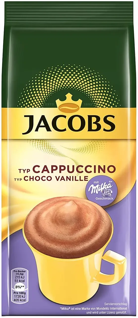 Капучіно шоколадно-ванільний із шоколадом Мілка Jacobs typ Cappuccino typ Choco Vanille 500г Нідерланди