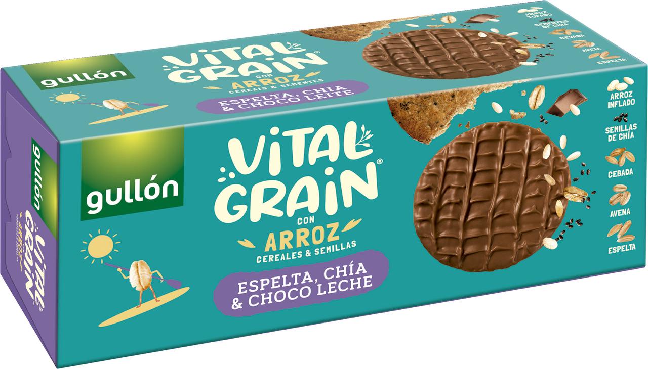 Печиво злакове з насінням чиа та молочним шоколадом Gullon Vital Grain Esgtlta,Chia&Choco Leite 310г Іспанія