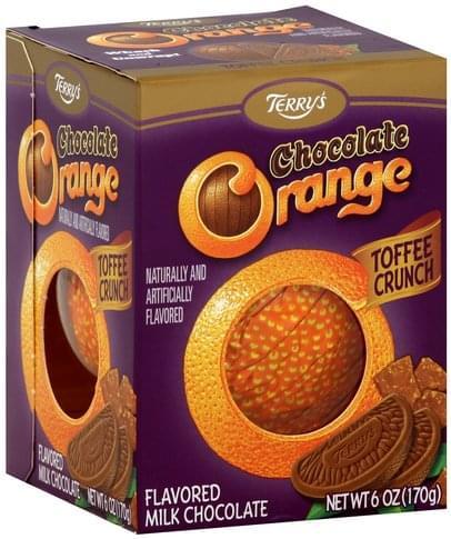 Шоколадний апельсин зі шматочками ірису Terrys Chocolate Orange Toffee Crunch 152 г Франція