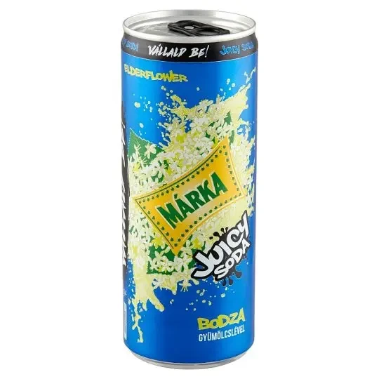 Напій сильногазований із соком і зі смаком Бузини MARKA JUICY SODA 250 мл ж/б Угорщина