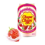 Напій газований зі смаком полуниці з вершками Chupa Chups Strawberry&Cream 345 мл ж/б Корея