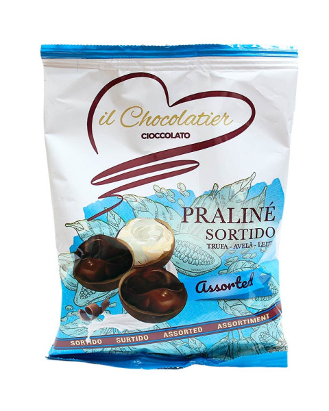 Цукерки праліне з молочного шоколаду Асорті БЕЗ ГЛЮТЕНУ Eurochoc il Chocolatier Praline Sortido 100г Іспанія