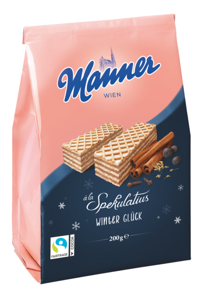 Вафлі Зимовий Міраж з пряним ароматом Manner Winter Gluck a la Spekulatius 200г Австрія
