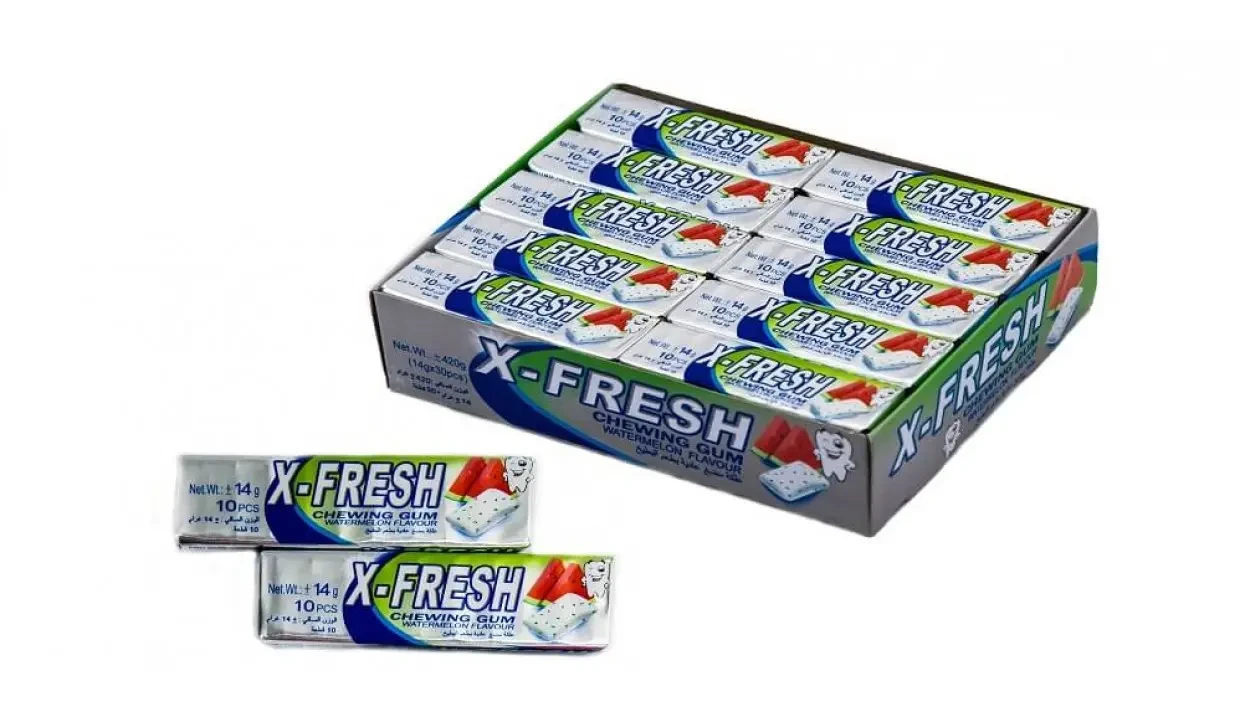 Жувальна гумка кавун X-Fresh Chewing Gum Watermelon Flavour (10 подушечок) 14г Туреччина