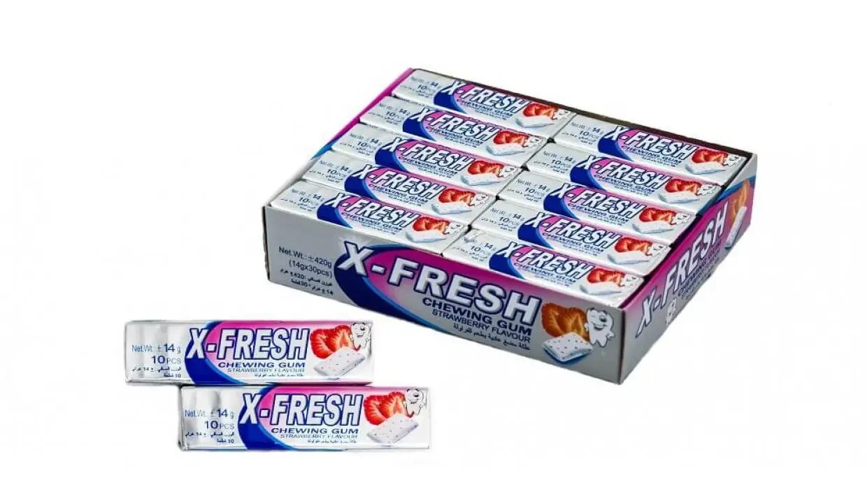 Жувальна гумка полуниця X-Fresh Chewing Gum Strawberry Flavour (10 подушечок) 14г Туреччина