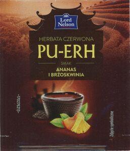 Чай червоний пуер зі смаком ананасу та персика Lord Nelson Pu-Erh 40г(20х2г) Польща