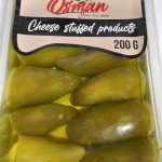 Оливки зелені фаршировані сиром у соняшниковій олії Osman Chees Stuffed products 200 г Туреччина