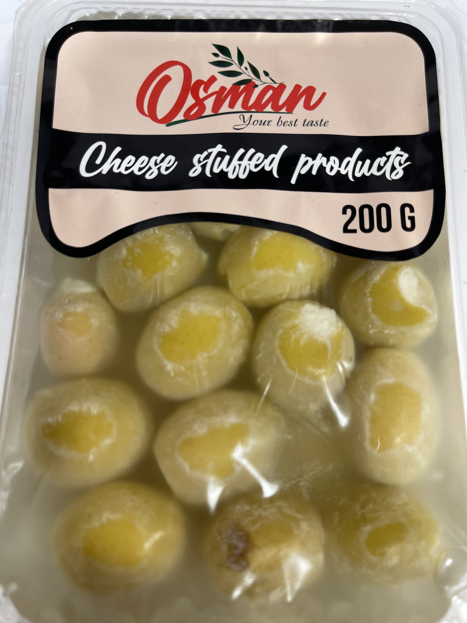 Оливки зелені фаршировані сиром у олії Osman Chees Stuffed products 200г Туреччина
