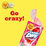Льодяник на паличці Чупа Чупс полуничний смак Chupa Chups Crazy Dips Strawberry 1 шт (14 г) Іспанія