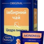 Суміш трав'яного чаю з імбиром та цедрою лимона Monomax Ginger tea & Lemon peel (22x2г) 44г Україна